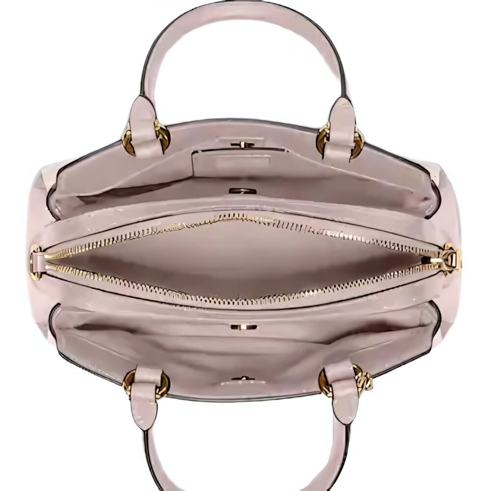 COACH Leather Washed Mauve Mini Lillie Carryall Golden Hardware Feet NWT - Picture 3 of 11